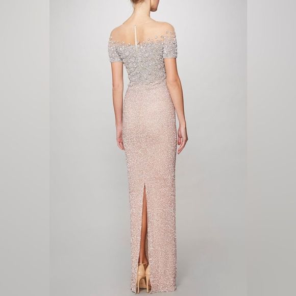 Pamella Roland Bead, Sequin, & Crystal-Embroidered Gown Size 12 - Picture 11 of 14